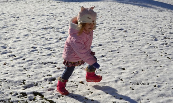 Elizabeth in the Snow with logo