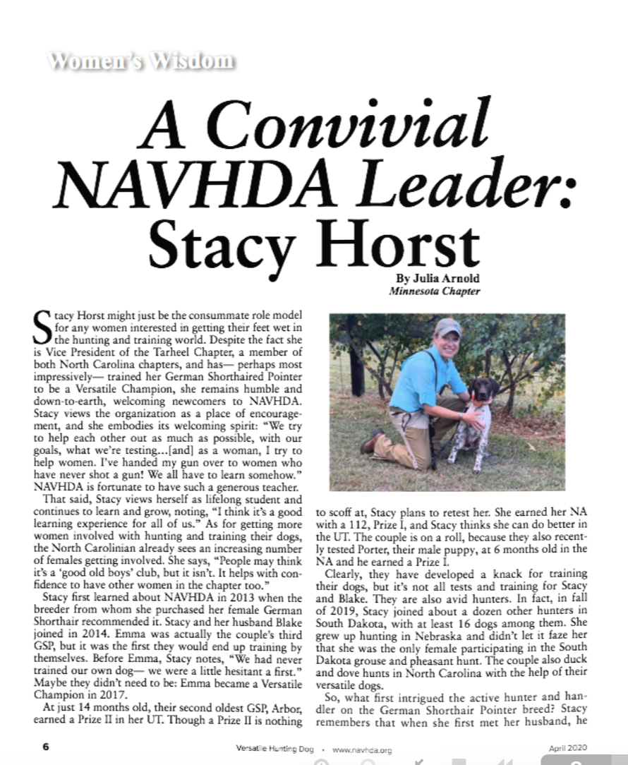 Stacy Horse Article 1st page